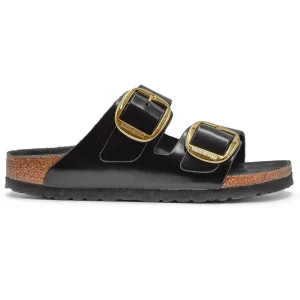 Arizona Big Buckle Sandali Donna Birkenstock Pelle Laccata Nero