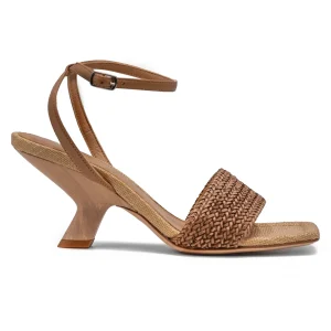 Sandali Donna Chantal 1962 Dal Tacco Geometrico Color Legno