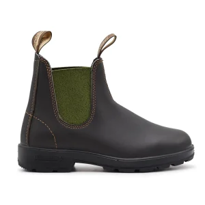 Beatles Blundstone 519 Donna Pelle Marrone Con Tessuto Verde
