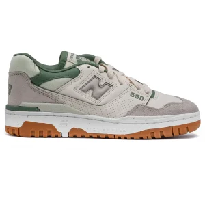 New Balance Sneakers 550HK Bianco Verde Design Linea Pulita Donna