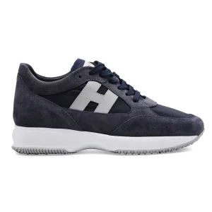 Hogan Sneakers Uomo Iconico INTERACTIVE Pelle Scamosciata Blu