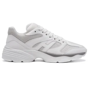 Sneakers Hogan H665 Bianco Monocromo Donna Con Punzonature